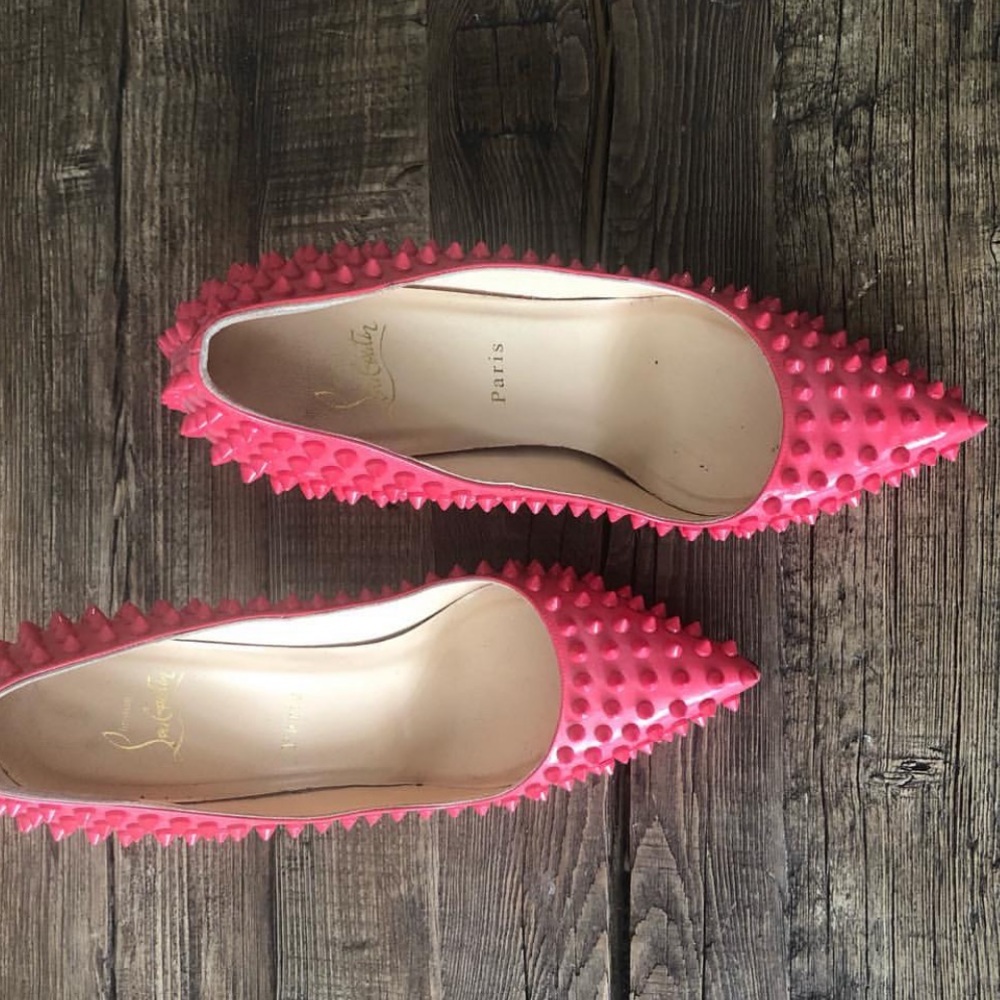 Christian Louboutin Pink Spiked Heels